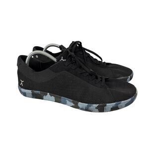 Flux Shoes Mens Size 11.5 Adapt Trainer Black Blue Camo Barefoot Knit Sneakers